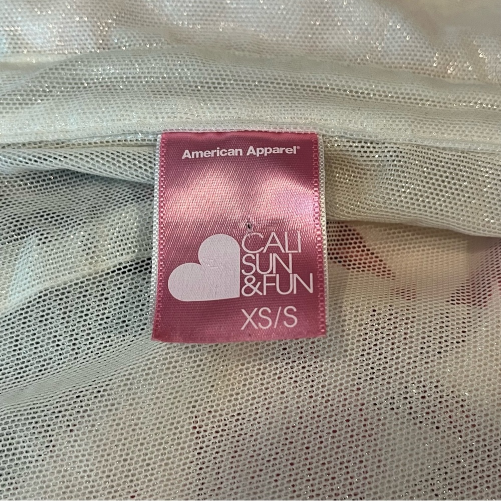 AA Cali Sun & Fun Shiny Mesh Button Up Dress Size XS/S - Picture 13 of 14